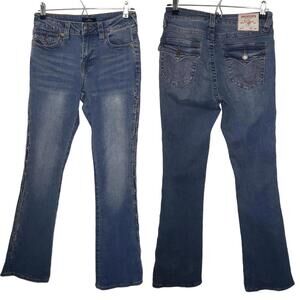 True Religion Women's 27 Becca Mid-Rise Perforated Bootcut Jeans(1782)